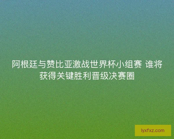 阿根廷与赞比亚激战世界杯小组赛 谁将获得关键胜利晋级决赛圈