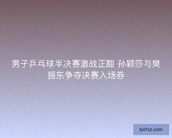 男子乒乓球半决赛激战正酣 孙颖莎与樊振东争夺决赛入场券