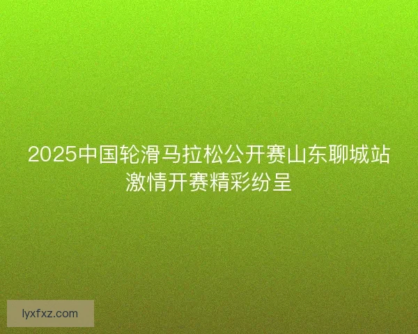 2025中国轮滑马拉松公开赛山东聊城站激情开赛精彩纷呈