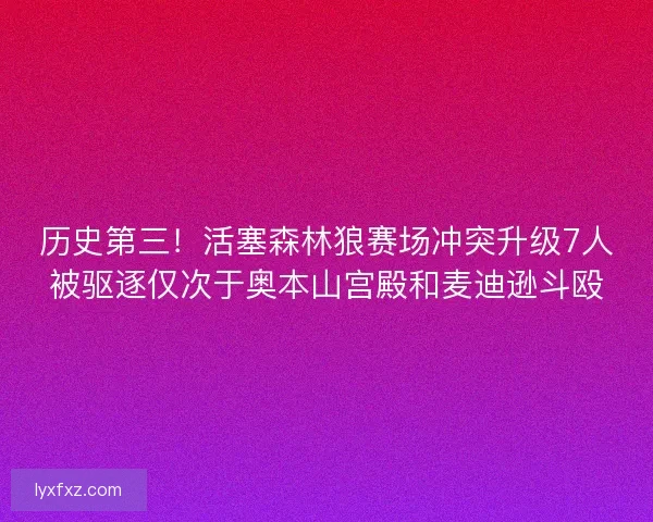 历史第三！活塞森林狼赛场冲突升级7人被驱逐仅次于奥本山宫殿和麦迪逊斗殴